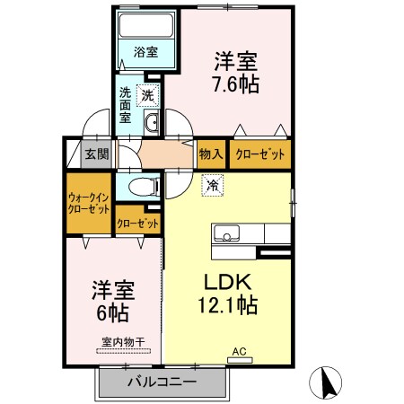 ハリス　Ⅱ棟の物件間取画像