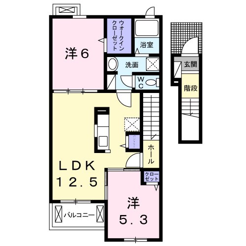 クラール元山Ｆの物件間取画像