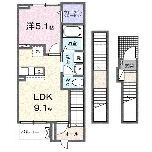 クラール元山駅前Ｂの物件間取画像