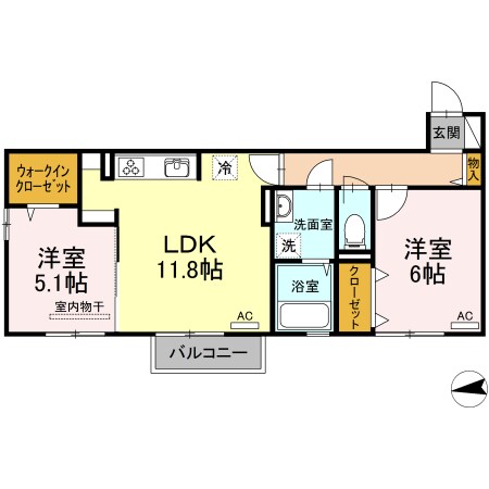 リリックガーデンA棟の物件間取画像