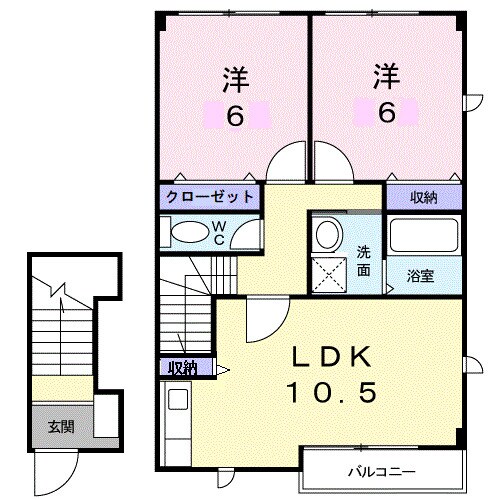 アロッジオＫ３　Ｂの物件間取画像