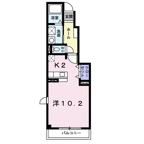 来夢１番館　Ｂの物件間取画像