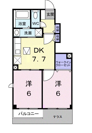 プランタンフルールＡの物件間取画像