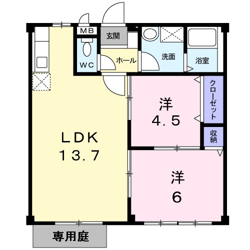 エルディム福家の物件間取画像