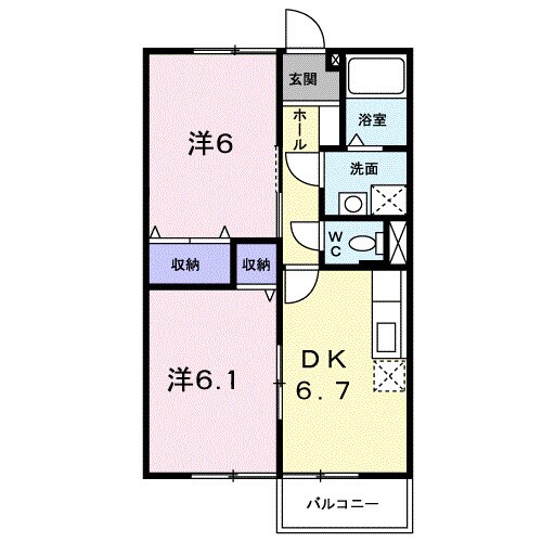 ヴィレッジ龍馬　Ａの物件間取画像