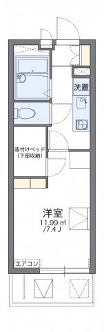 レオパレスオリーブ４８の物件間取画像