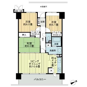 サーパス西宝町の物件間取画像