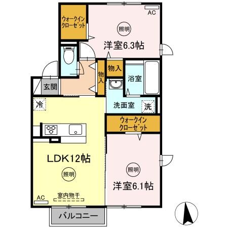リリックガーデンB棟の物件間取画像