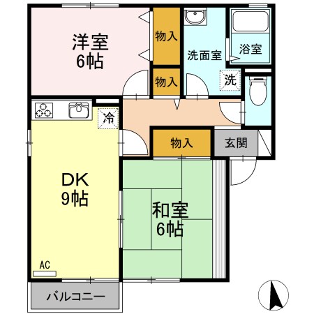 サンハイム B棟の物件間取画像