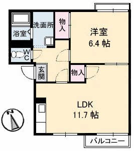 リベラ寺井　B棟の物件間取画像