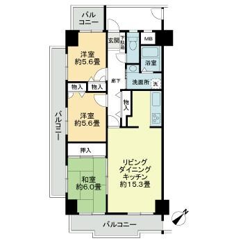 サーパス土器公園の物件間取画像