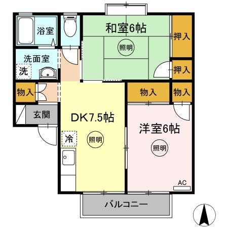 シーサイドハイツ松井　Ｂ棟の物件間取画像