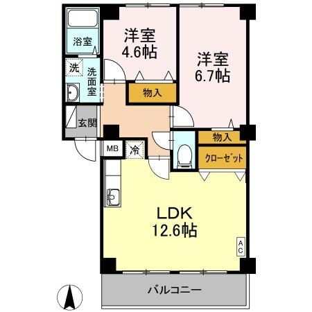 フィネス三条の物件間取画像