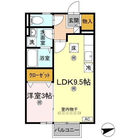 リビングタウン伏石　B棟の物件間取画像