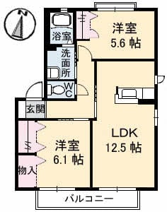 ロイヤル　フェルティ　Ｂ棟の物件間取画像