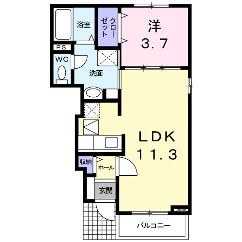 アミックスⅡＣの物件間取画像