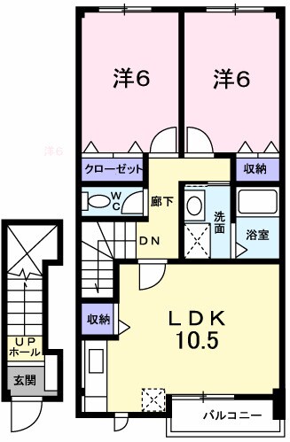 アロッジオＫ３　Ａの物件間取画像