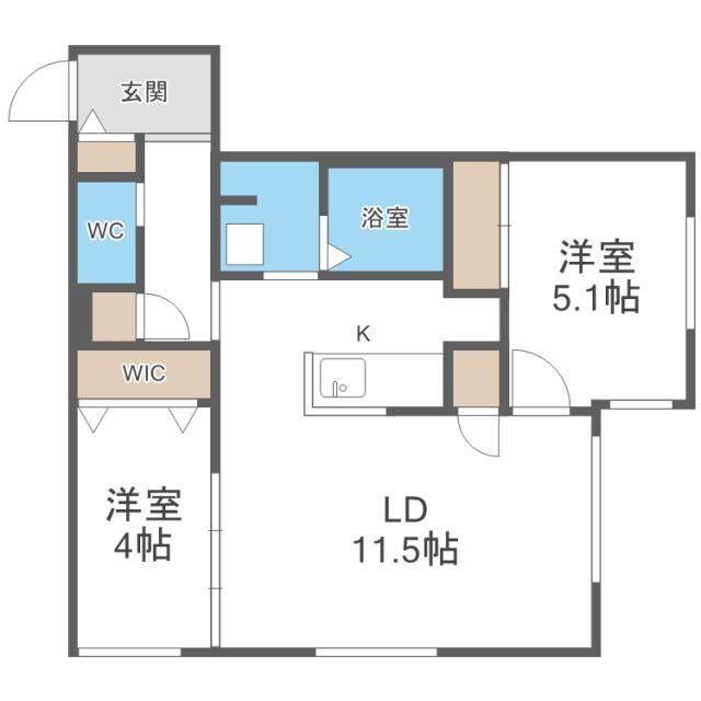 RESIDENCE　SHINMEI　麻生　レジデンスシンメイ麻生の物件間取画像