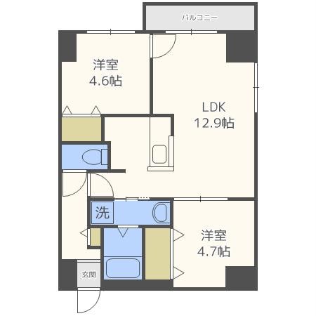 ブランシャールALAIN北18条の物件間取画像