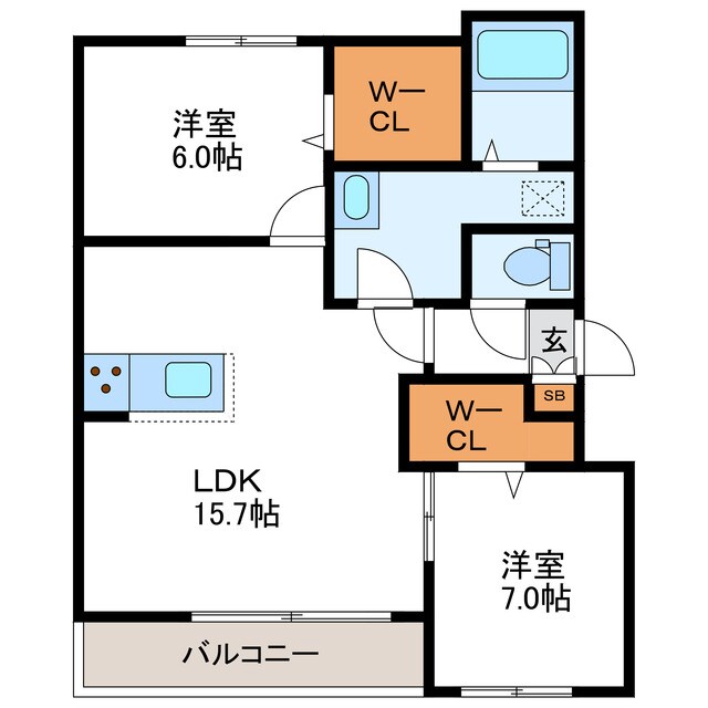 サージュブリエⅠの物件間取画像