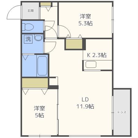 ブランシャール桑園の物件間取画像