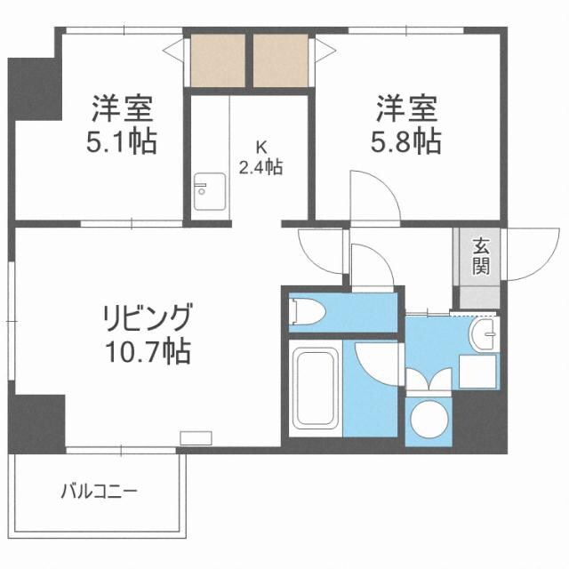 レジデンスN21の物件間取画像