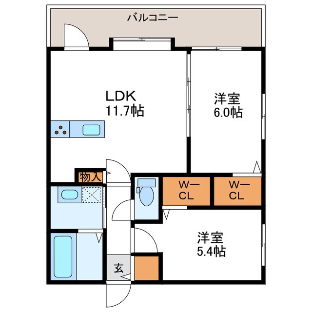 アルファスクエア北22の物件間取画像