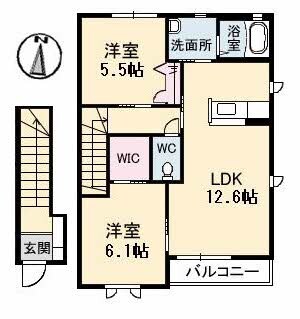 アリエッタ　Ａ棟の物件間取画像