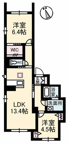 グランブーケ　Ａ棟の物件間取画像