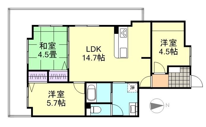 アルファライフ倉敷駅西の物件間取画像