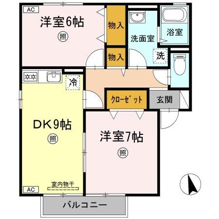 ボンヌシャンスISIDA　Ｂ棟の物件間取画像