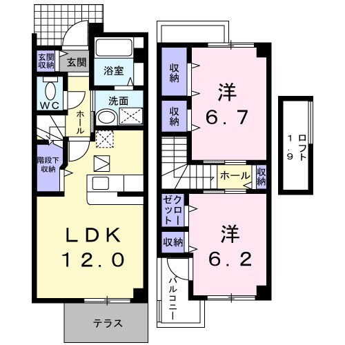 アルトカーサＢの物件間取画像