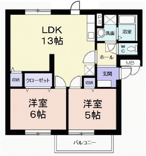 常盤駅 徒歩26分 1階の物件間取画像