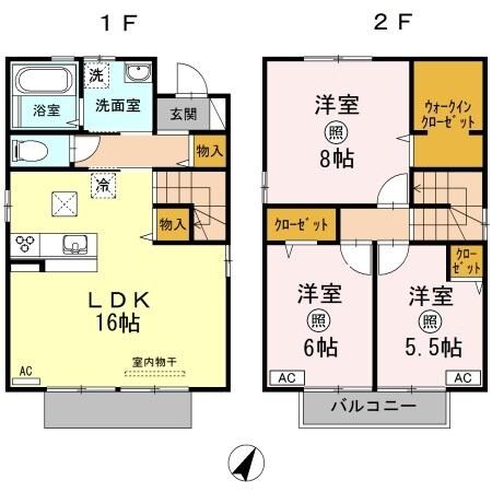 ＰａｌｏＳａｎｔｏ　Ｆ棟の物件間取画像