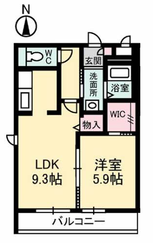 ウィスティリア　Ａ棟の物件間取画像