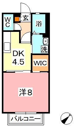 プリムヴェール福島Aの物件間取画像