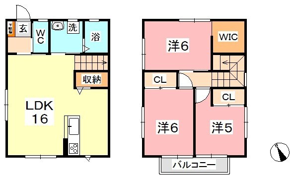 ヴィラージュ Eの物件間取画像