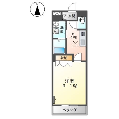 リベルテ中畝Ｂの物件間取画像