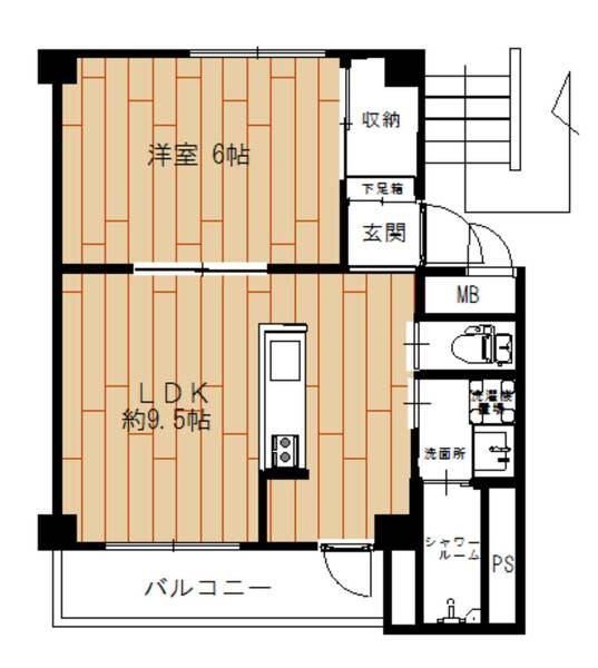 ビレッジハウス真備第二1号棟の物件間取画像