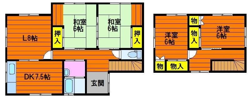 倉敷市中庄戸建ての物件間取画像