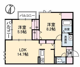 シエルクレール　B棟の物件間取画像