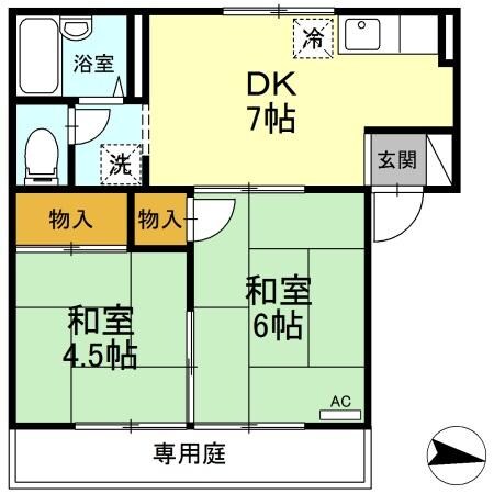 ノーブルハウス　Ａ棟の物件間取画像