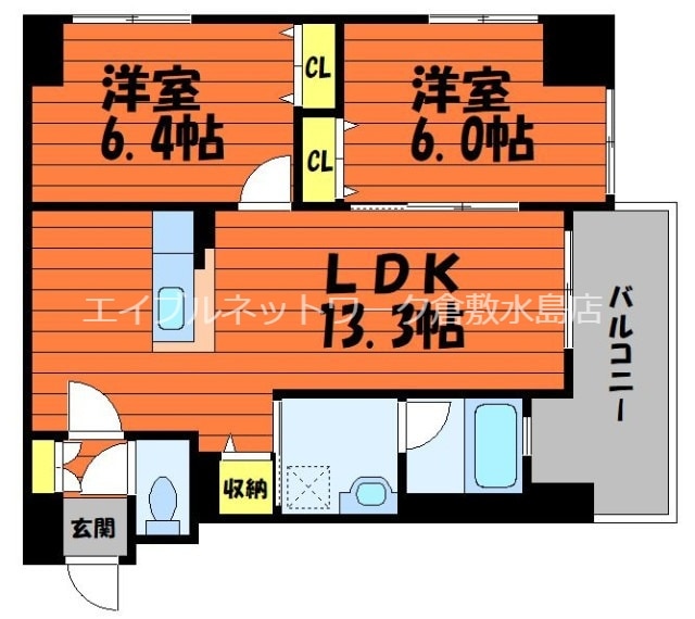 COCO川西町の物件間取画像