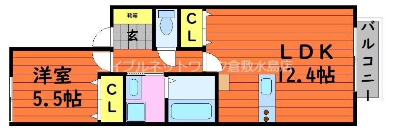 アルカンジュ四十瀬Ⅱの物件間取画像