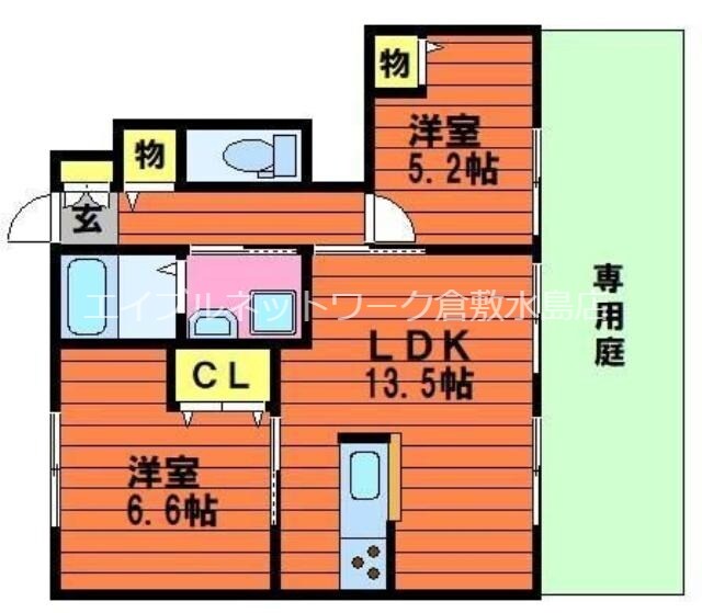 プレインパイン　B棟の物件間取画像