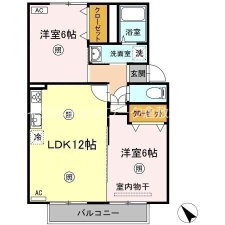 プレジール中島　B棟の物件間取画像