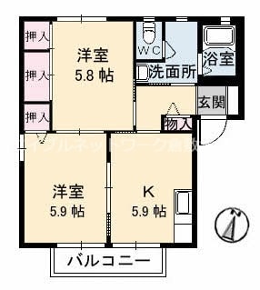 サリーレ太陽Ⅱ　Ｃ棟の物件間取画像