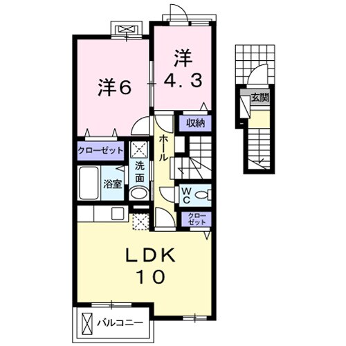 グラッチェ弐番館の物件間取画像