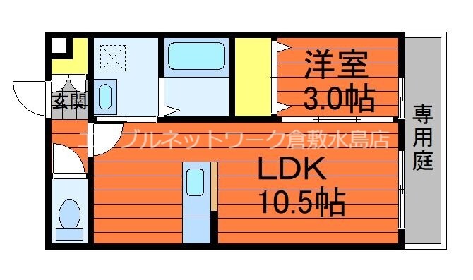 カンパーニャ・エフ　Aの物件間取画像