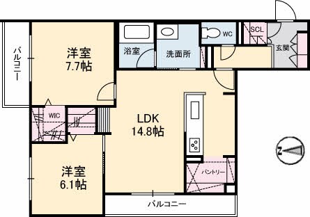 シャーメゾンステージ大島（ＢＥＬＳ認証・ＺＥＨ）の物件間取画像